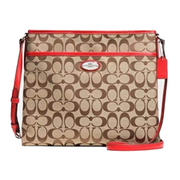 Coach Handbags - Coach | Khaki Cardinal | Signature File Bag